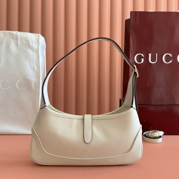Gucci 26S Jackie Slim Shoulder Bag 27 In Cream White Calfskin product view 3