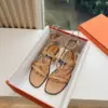 Hermès Women Beige Leather Strappy Sandals — Link-Detail T-Strap product view 3