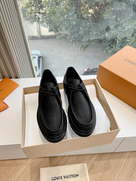 Louis Vuitton Women Black Leather Loafers — Wide-Strap Detail product photo