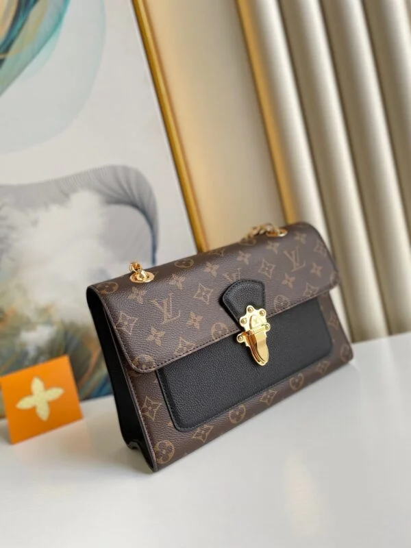 Louis Vuitton Victoire Monogram Pattern Handbags 27x20x10cm — Black Front Panel product view 2