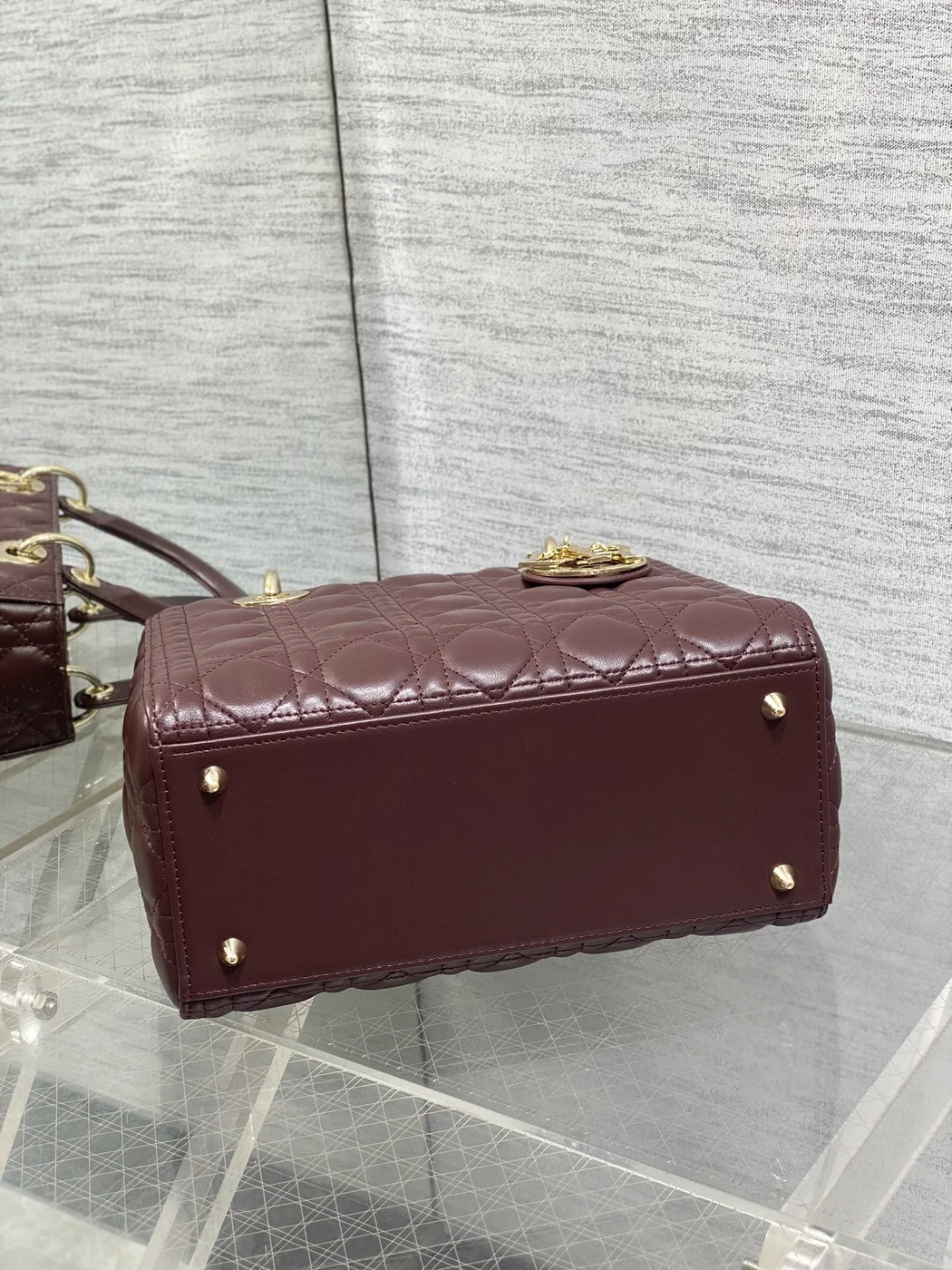 Dior Small Lady Dior bag in Burgundy product view 6