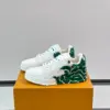 Louis Vuitton Men White Leather Sneakers With Green Graphic product view 3
