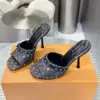 Louis Vuitton Women Black Leather Multicolor Logo Mules product view 5
