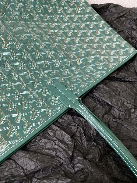 Goyard Green Goyardine Canvas & Chevroches Calfskin Saint Louis PM Tote product view 3