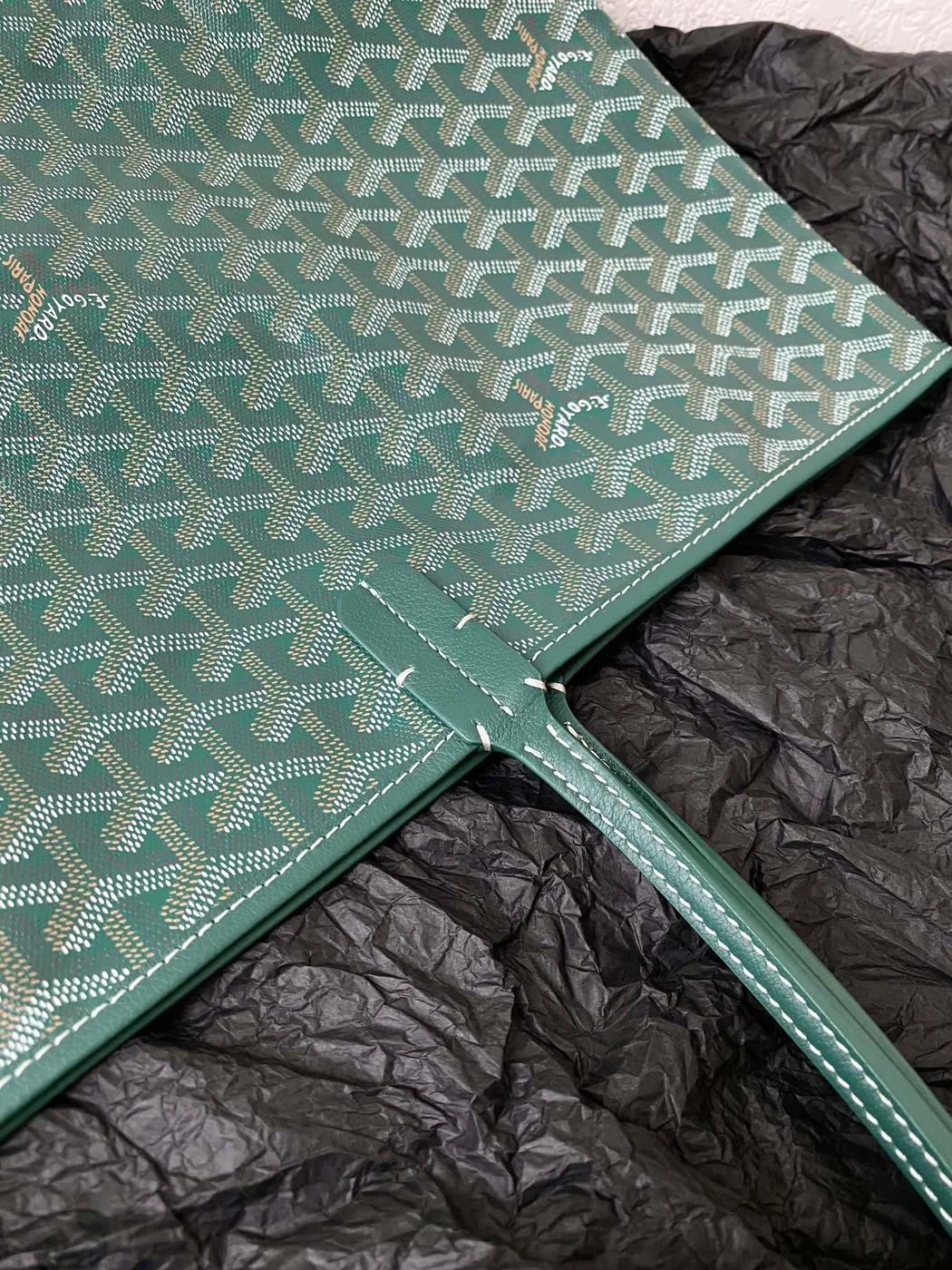Goyard Green Goyardine Canvas & Chevroches Calfskin Saint Louis PM Tote product view 3