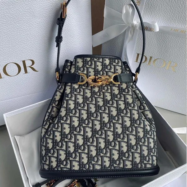 Dior Cest Canvas Backpack Embroidered Pattern Black 24x10x24.5 cm product photo