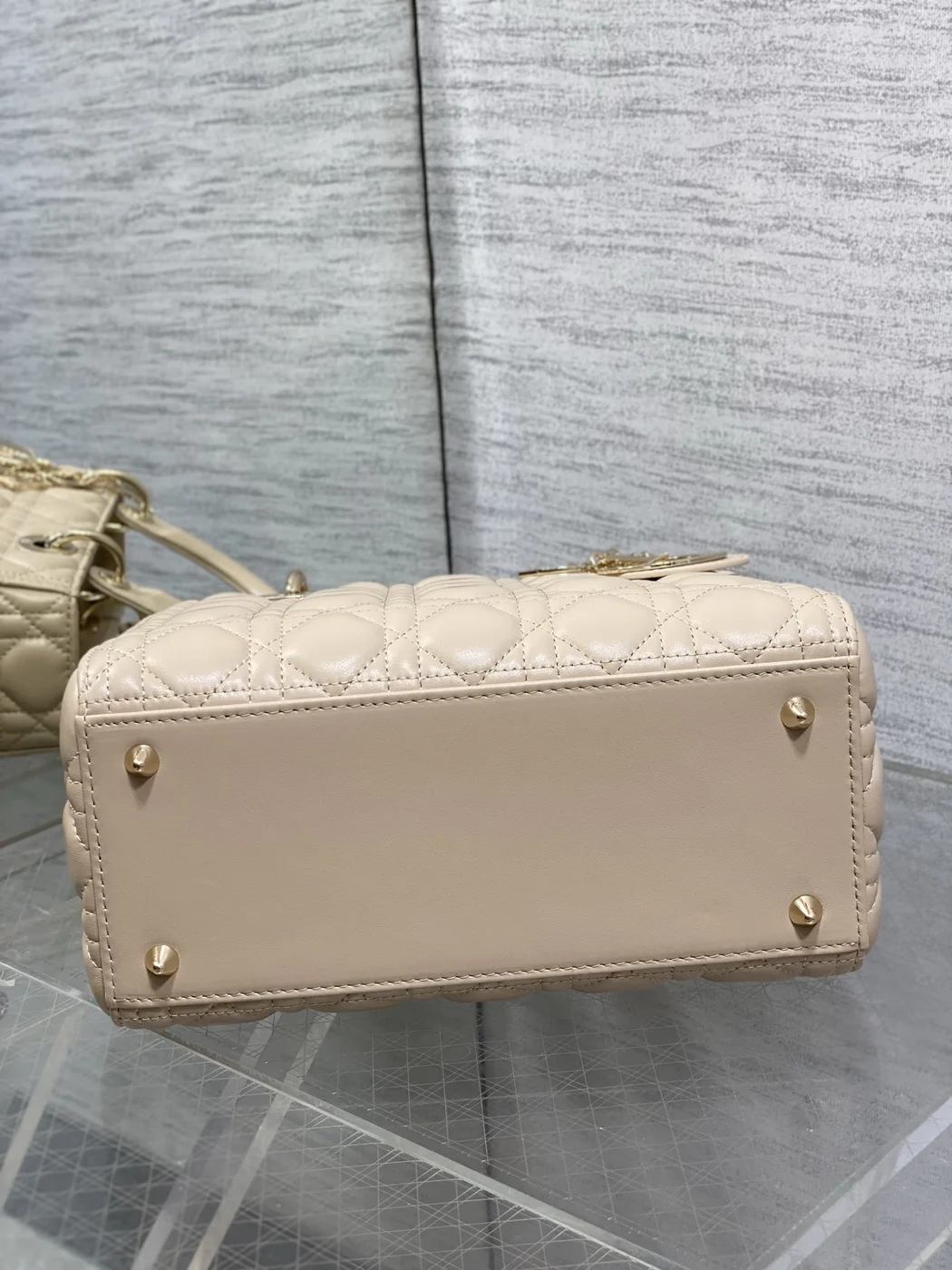 Dior small Lady Dior bag in Beige Cannage product view 6