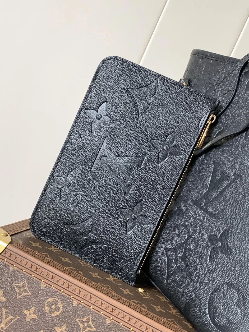 Louis Vuitton Neverfull MM Black Momogram Empreinte Bag product view 7