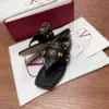 Valentino Women Black Studded Slingback Flats with Square Toe product view 4