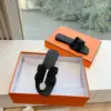 Hermès Women Black Leather Embellished Slippers product view 5