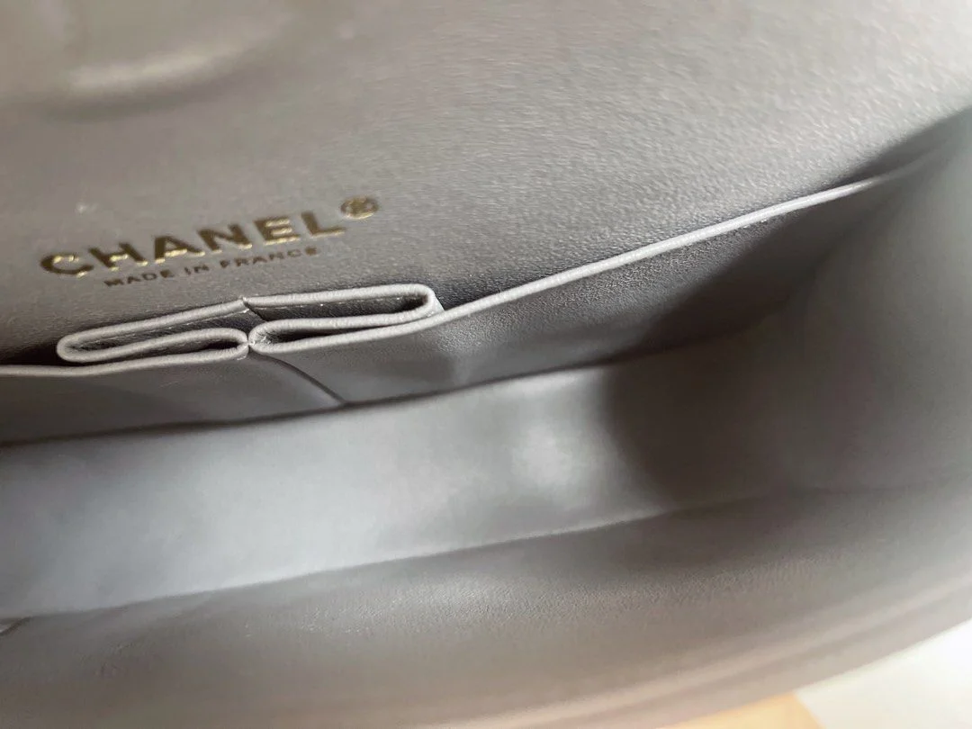 Chanel Classic Flap bag in Grey Caviar Leather product view 6