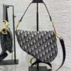 Dior Saddle Bag Blue Oblique with D Charm product view 3