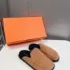 Hermès Women Tan Suede Slippers product view 5