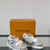Louis Vuitton Men White And Gray Snakeskin Leather Sneakers product view 5