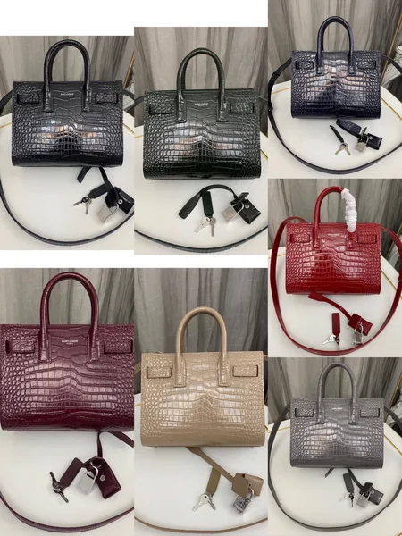 Saint Laurent Paris Saint Laurent Red Croc Embossed Leather Nano Classic Sac De Jour Tote product view 6