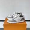 Louis Vuitton Men White And Gray Leather Sneakers product view 3