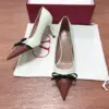 Valentino Women White Leather Brown Bow Detail Pumps product view 6