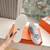 Hermès Women Light Blue Canvas And White Sneakers product view 2