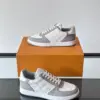 Louis Vuitton Men White And Gray Leather Sneakers product view 4