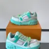 Louis Vuitton Men Mint Green Leather Sneakers product view 4