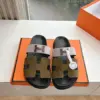 Hermès Women Pink And Olive Suede Sandals product view 1