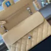 Chanel Classic Handbags Beige Leather With Lizard Skin 23 cm product view 4