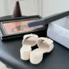 Chanel Women Cream Slides — Gold-Tone CC Detail product view 3