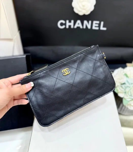 Chanel Medium Maxi Shopping Bag 47 In Black Calfskin Gold-Tone Metal product view 8