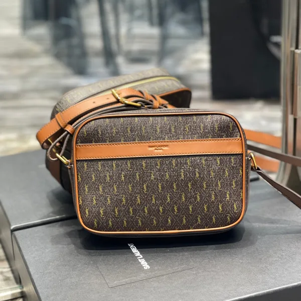Saint Laurent Canvas Smooth Calfskin Le Monogramme Camera Bag Chestnut product photo