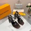 Louis Vuitton Women Brown Monogram Canvas Heels product view 3