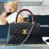 Chanel Handbag Coco Lock Gold Lizard Skin Black 24 cm product view 6