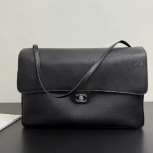 Chanel Maxi Flap 38 Black Silver Hardware Bag product photo
