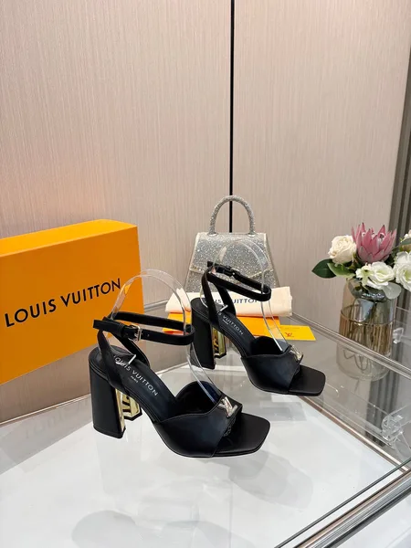 Louis Vuitton Women Black Platform Ankle-Strap Sandals product photo