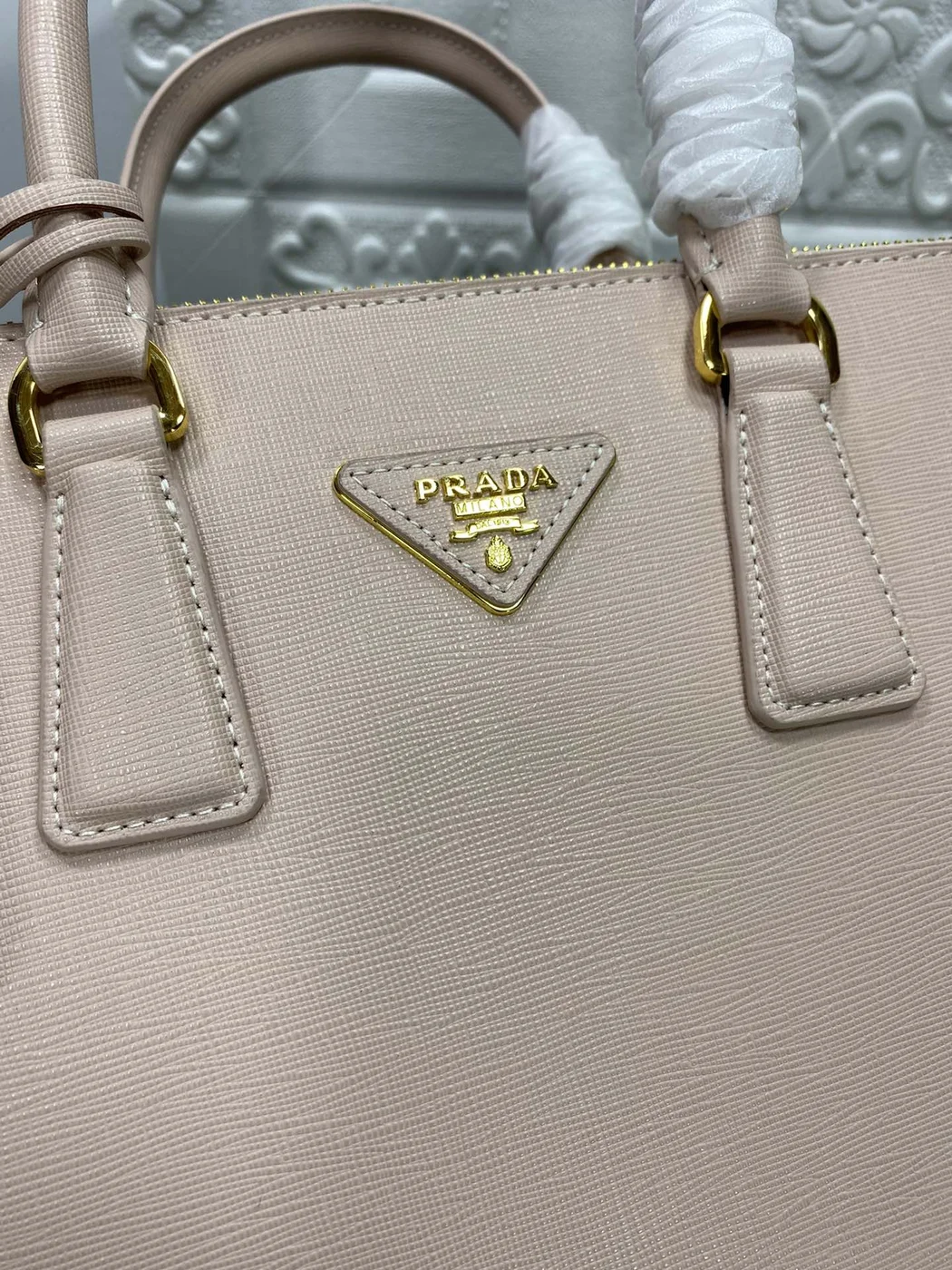 Prada Pra Galleria 32 Bag In Beige Saffiano Leather product view 4