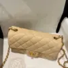 Chanel Classic Bell Bag Handbags Beige Leather Lock Gold 20 cm product view 5