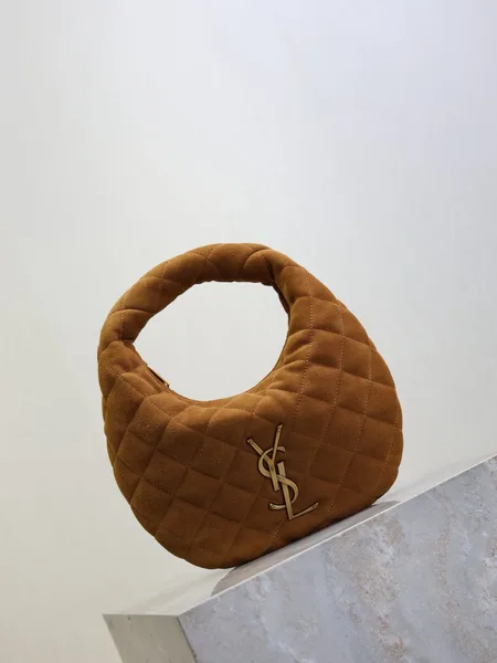 Saint Laurent Icarino Mini 17 In Caramel Quilted Suede Gold Hardware Bag product photo