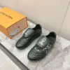 Louis Vuitton Women Dark Green Leather Sneakers product view 1