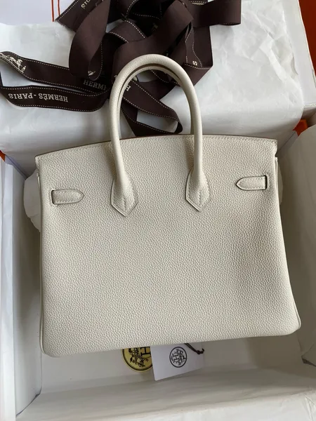 Hermès Birkin 25 cm Cream Togo Leather Gold Hardware Bag product view 2