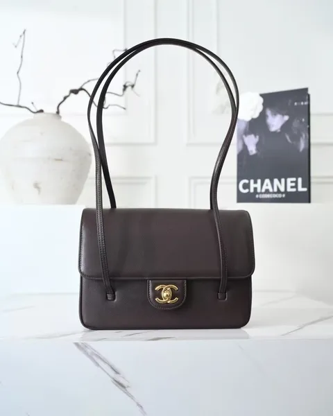 Chanel Preppy Coco Small Flap Bag in dark brown product photo