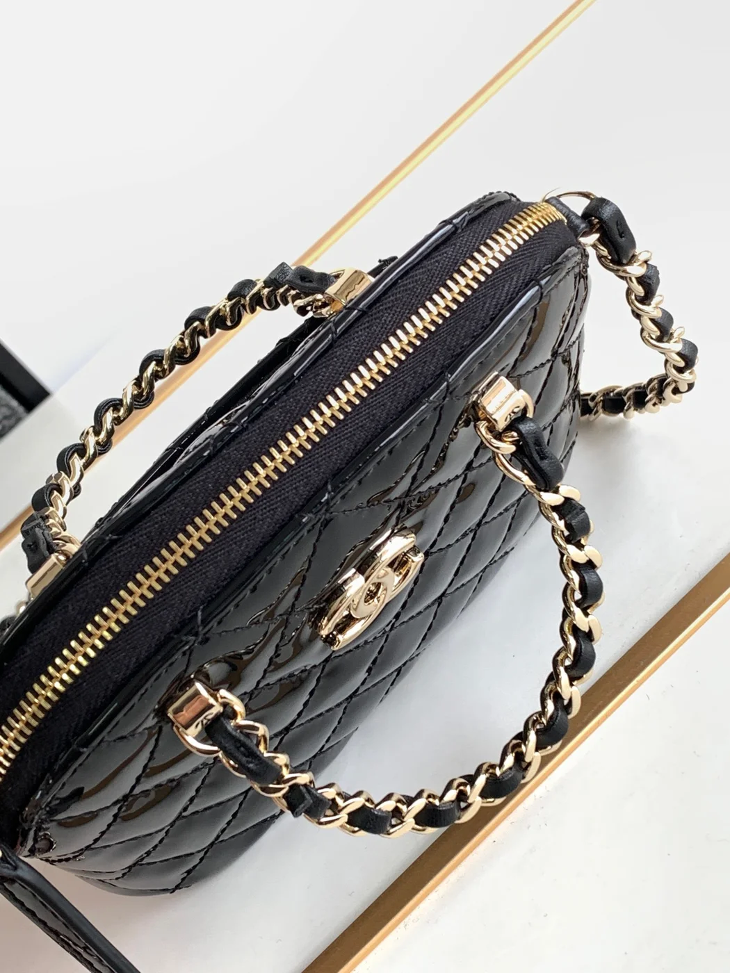 Chanel Mini Glossy Top-Handle Bag Black, 12 cm product view 6