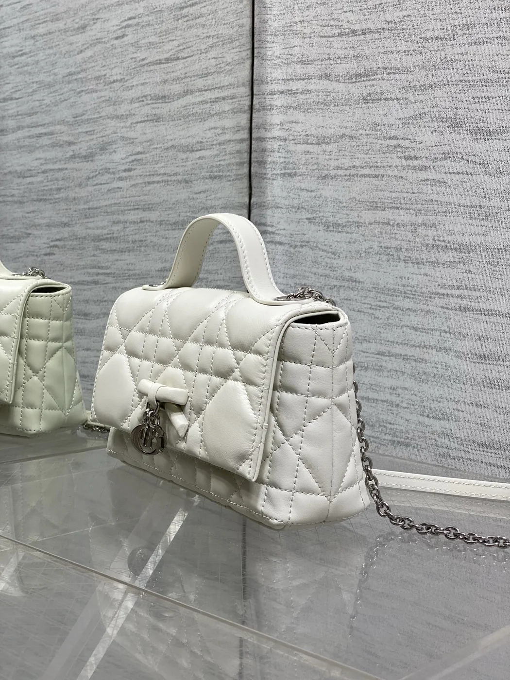 Dior My Dior Mini Bag in White Lambskin product view 4