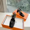 Hermès Women Black Leather Trimmed Heels product view 4
