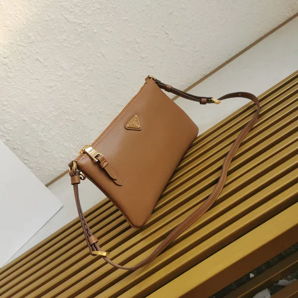 Prada Flap Shoulder Bag Tan Brown product view 3