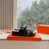 Hermès Women Black Leather Strap Sandals product view 2