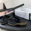Chanel Women Black Fabric Strap Flip Flop Sandals product view 2