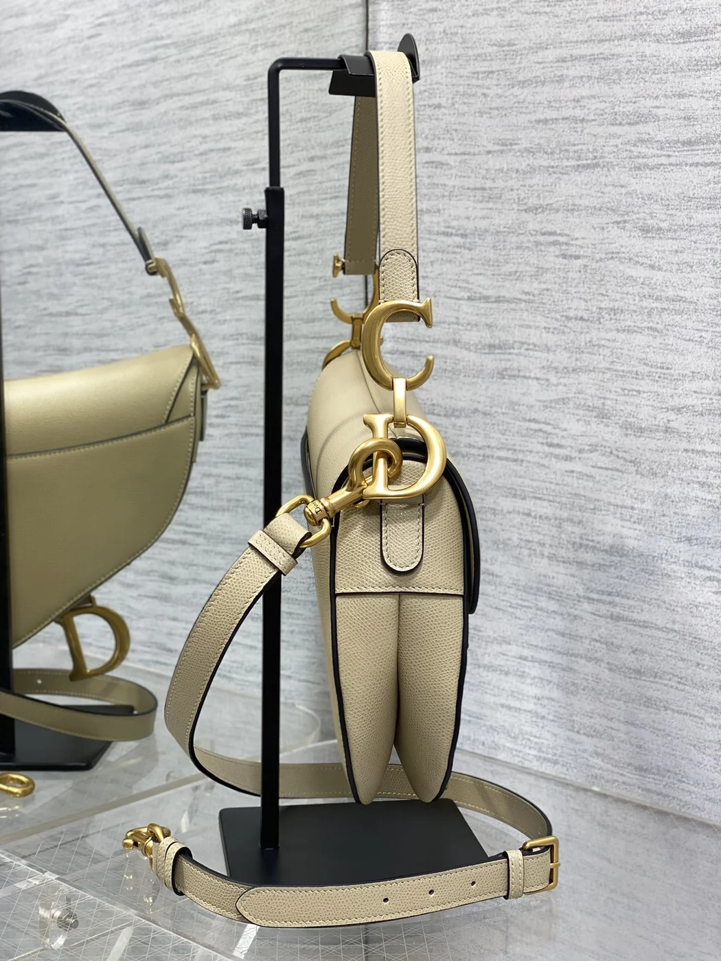 Dior Saddle Bag in Beige Gold Hardware product view 4