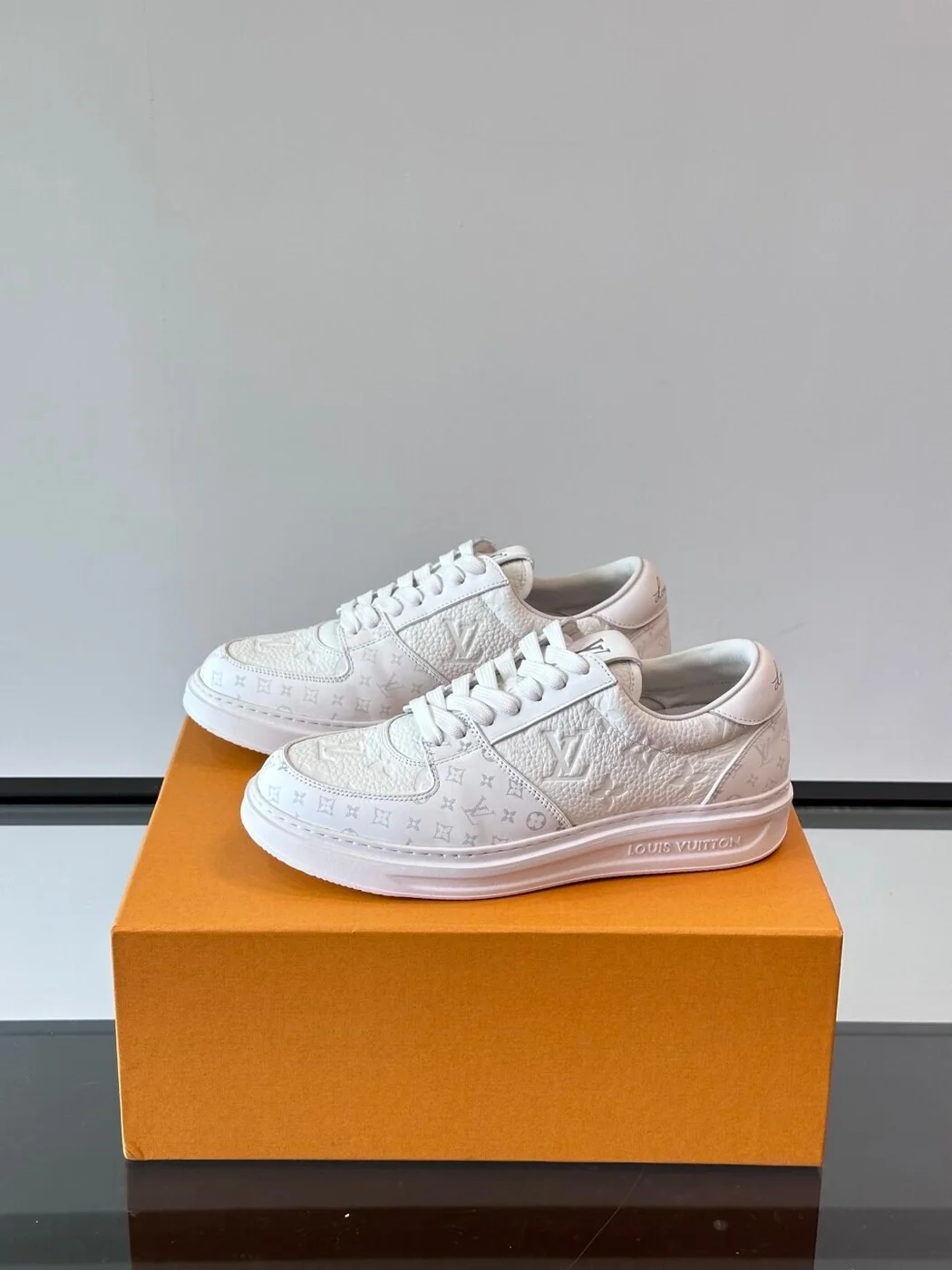 Louis Vuitton Men White Sneakers — Patterned Panels product view 3