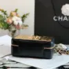 Chanel Vanity Case Black Yellow Box Form Handbags 19 cm product view 5