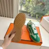 Hermès Women Green Suede Canvas Sneakers product view 2