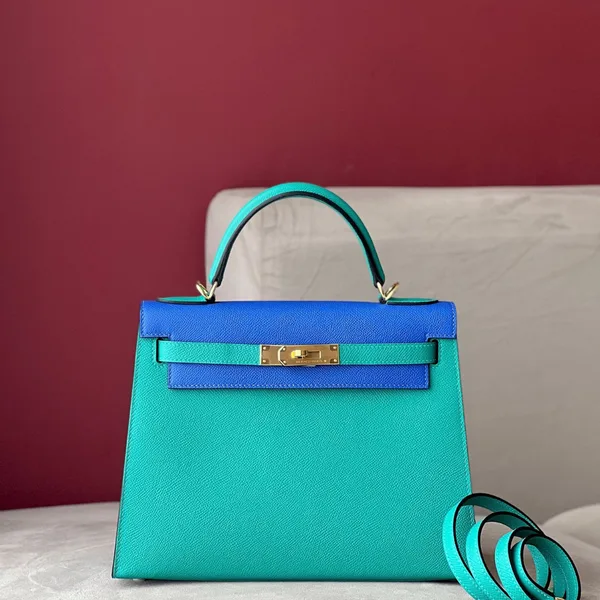 Hermès Kelly 28 Epsom Light Blue/ Electric Blue Palladium Hardware Bag product photo